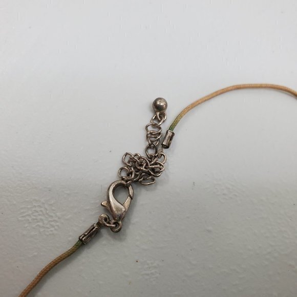 Cognac Amber Necklace Beaded Cord‎ Brown Orange Sil - Picture 5 of 7